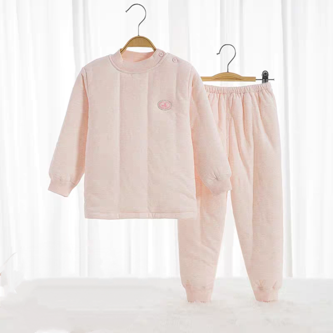 婴儿棉衣套装加棉保暖纯棉秋衣秋裤三层夹棉衣服宝宝睡衣秋冬内衣
