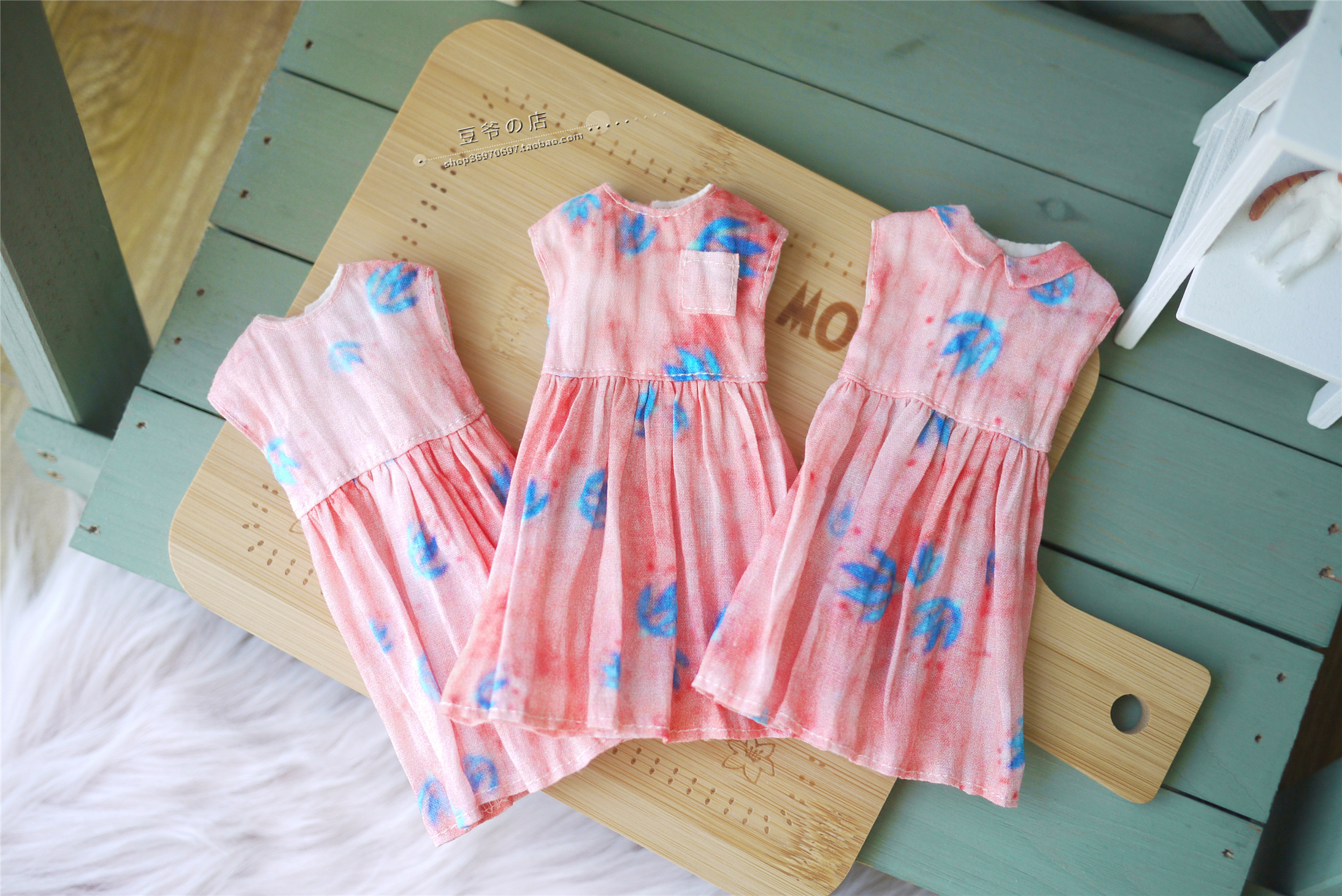 豆爷的店小布苎麻无袖连衣裙