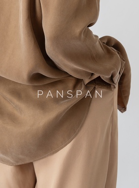 PAN天丝人丝宽松大版老钱风休闲衬衣防晒长袖衬衫