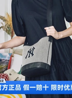 MLB官方正品手提单肩包女款复古老花字母NYLogo腋下背包3ABMS072N