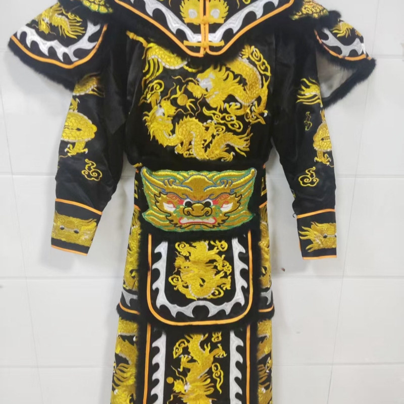 潮汕英歌舞服装黑金正龙英歌服游神舞台表演演出服锣鼓队出巡服装