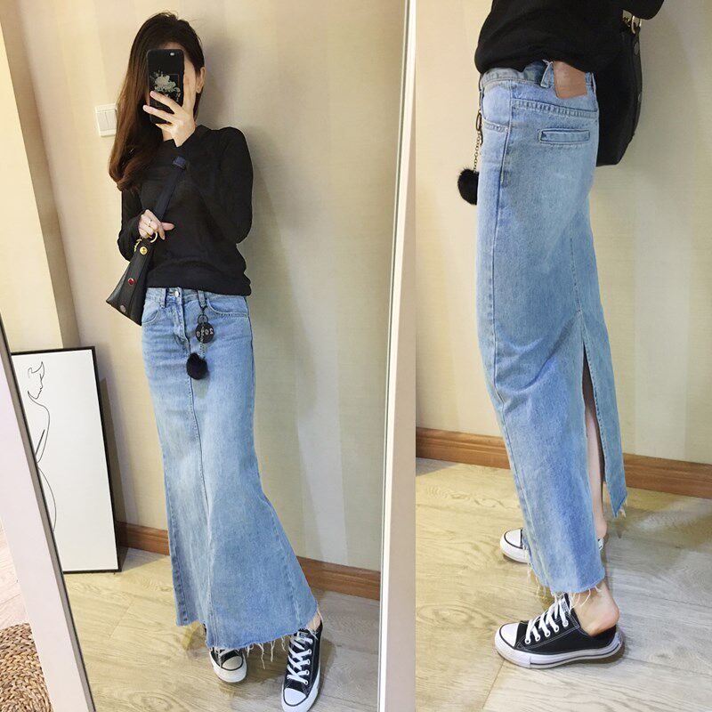 Spring and summer Denim skirt Versatile leisure time Flash Split ends Package hip fish tail have more cash than can be accounted for skirt One pace skirtin the Women's clothing/Boutique , Skirts  category - from Buy2taobao.com to provide professional Taobao agent buy service