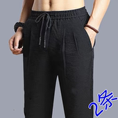 透气弹力速干运动裤 中老年大码 薄款 男夏季 潮 直筒宽松松紧腰休闲裤