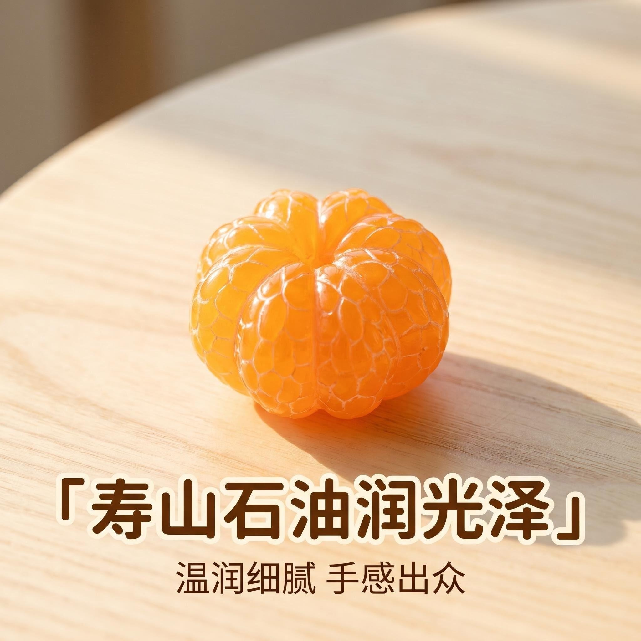 纯手工精雕寿山石田黄石大橘大利橘子手把件桌面摆件文玩茶宠送礼