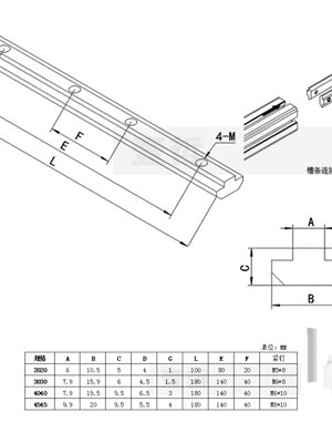 欧标铝型材一字连接件2020-3030-4040-4545铝合金直线槽条连接件