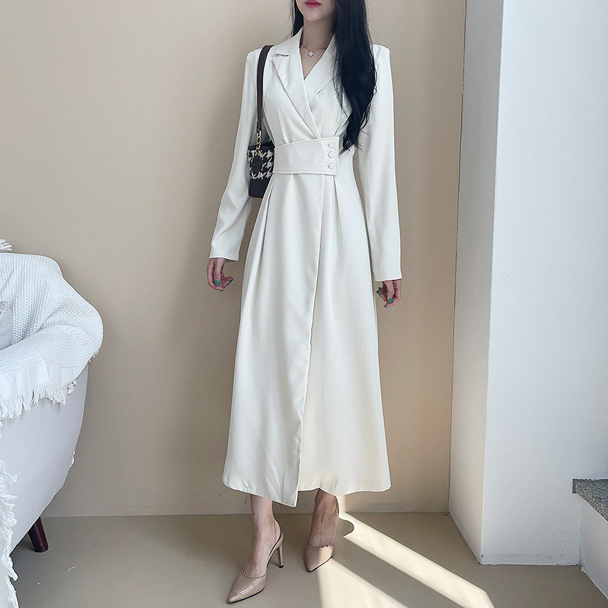 尺寸已更新 韩国chic 秋季轻奢赫本风气质翻领收腰显瘦西装连衣裙,女装/女士精品,连衣裙,淘宝优惠券,粉丝福利购,淘宝优惠卷