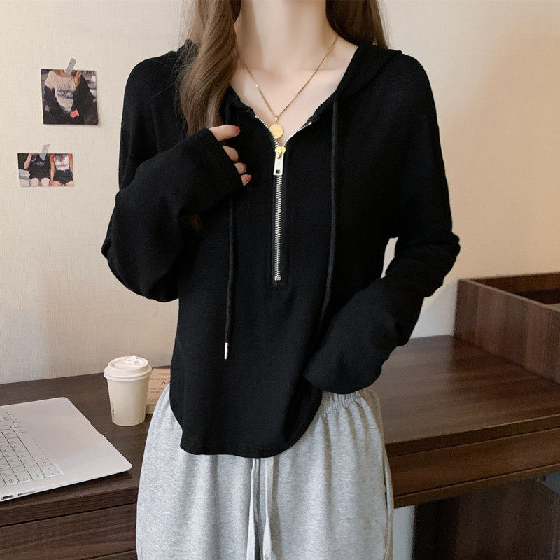 实拍 胖妹妹大码女装2024新款初秋装针织衫连帽毛衣显瘦打底上衣,女装/女士精品,大码内搭,淘宝优惠券,粉丝福利购,淘宝优惠卷