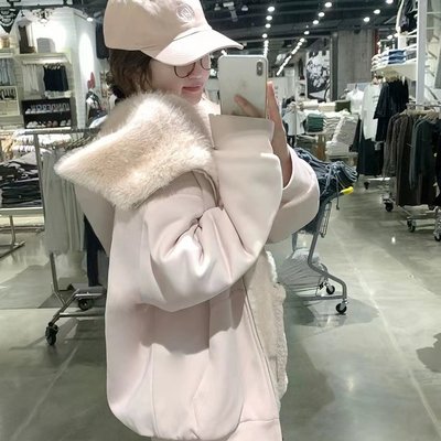 CallmeEar//两穿毛绒外套长款毛毛外套女冬宽松保暖上衣