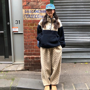 羊羔毛点点保暖套装 已出货 chic