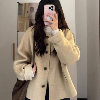 深冬独特超好看呢子大衣女入冬季2025新款毛呢外套小个子加厚短款