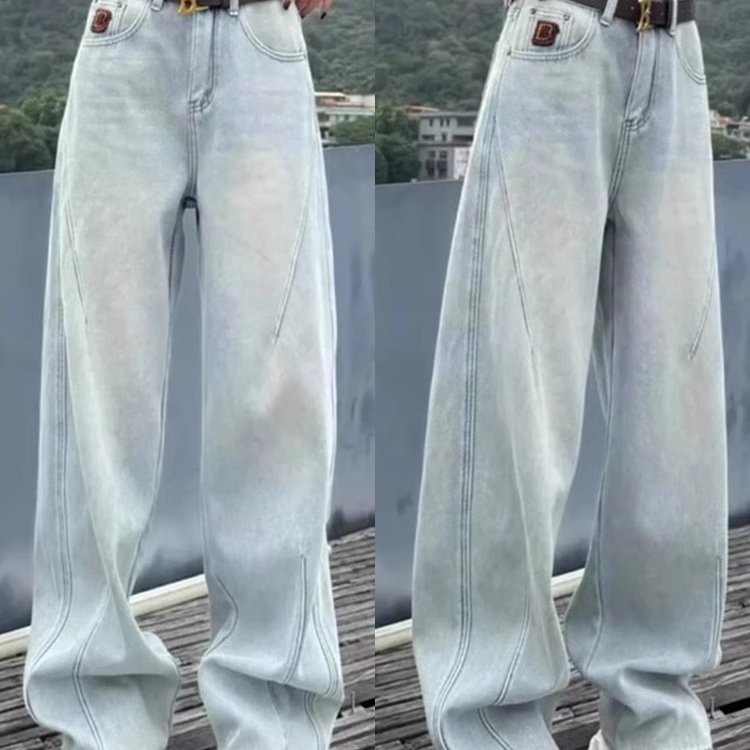 加绒加厚太牛牛仔裤男女2025秋冬胖mm水洗休闲阔腿裤显瘦拖地裤