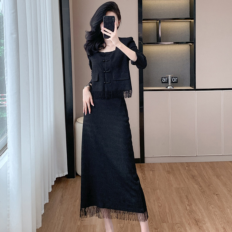 2026春装新款小香风时尚刺绣套装裙名媛轻奢蕾丝流苏半身裙两件套,女装/女士精品,时尚套装,淘宝优惠券,粉丝福利购,淘宝优惠卷