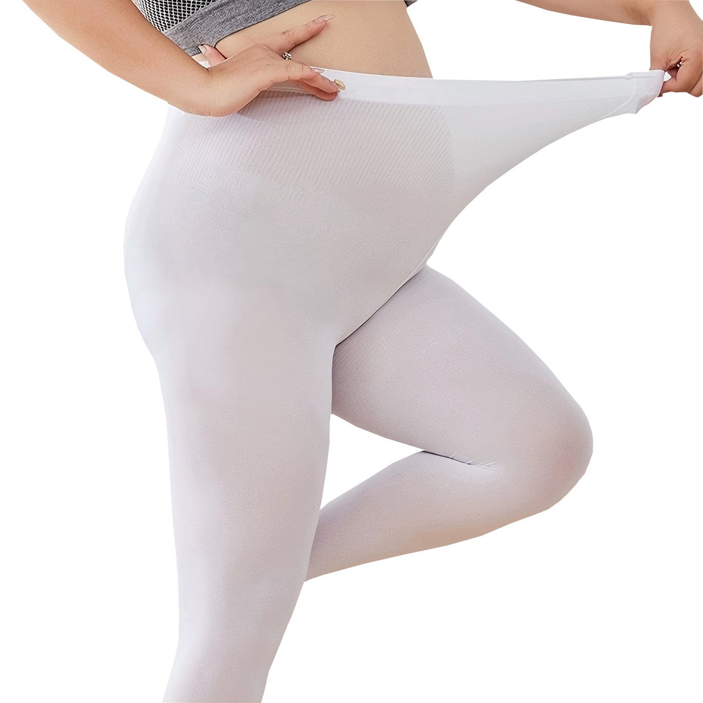 秋冬女童加肥加大版超大码白色打底连裤袜子加厚加绒棉跳舞蹈儿童