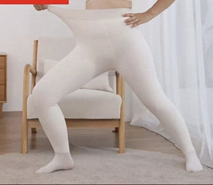 加肥加大版白色打底连裤袜子秋冬天簿款跳舞蹈女童儿童棉特超大码