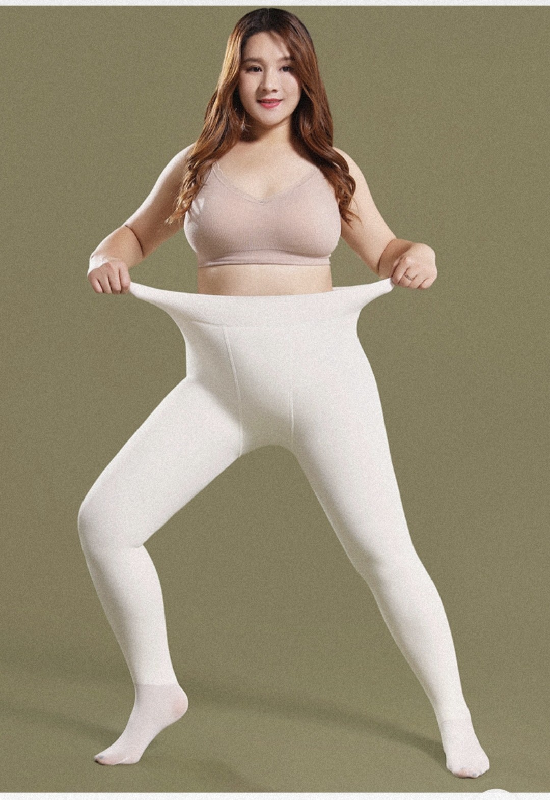 秋冬女童加肥加大版超大码白色打底连裤袜子加厚加绒棉跳舞蹈儿童