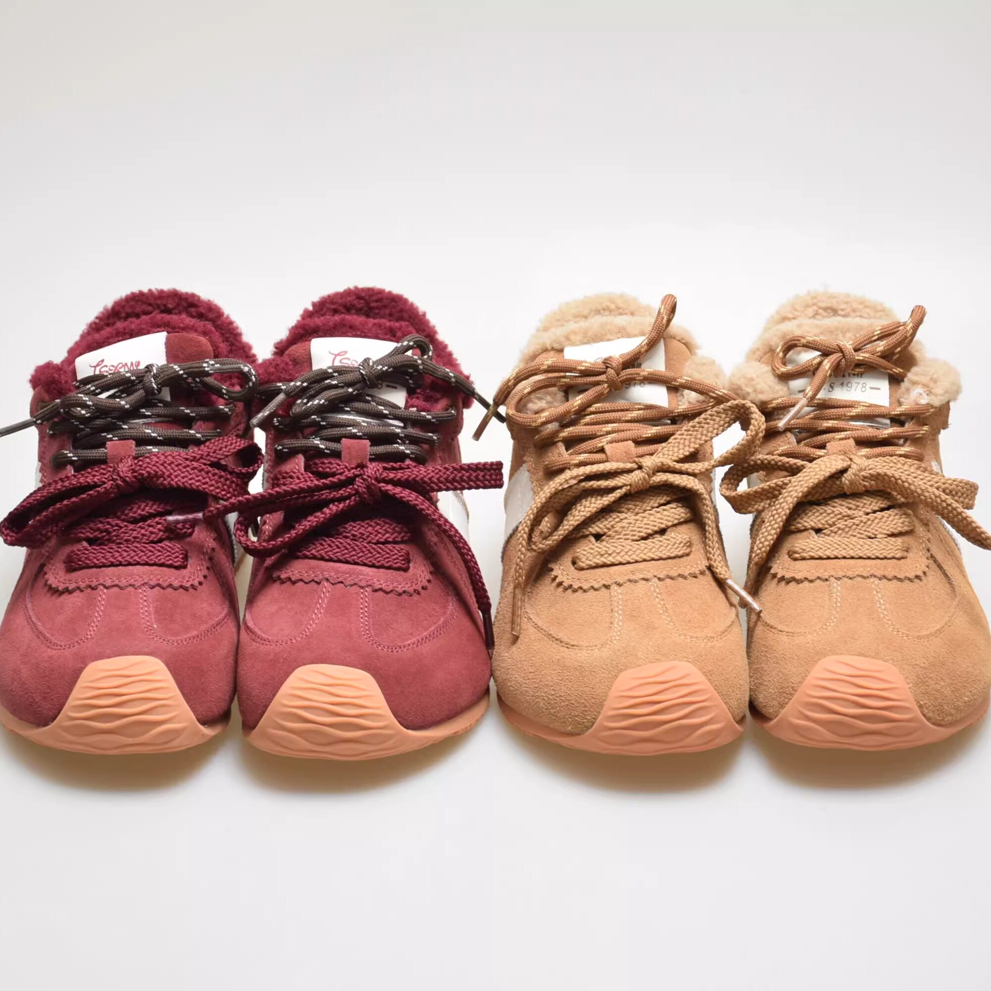 MAIT真皮反绒复古德训女鞋厚底