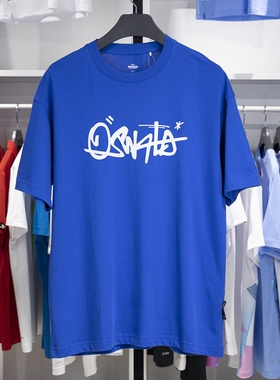 李宁T恤男子2023夏季时尚休闲宽松纯棉透气短袖文化衫AHST313