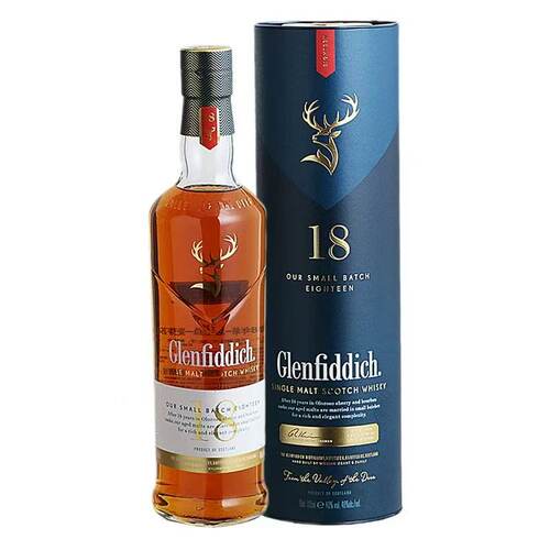 格兰菲迪18年单一纯麦苏格兰威士忌Glenfiddich英国进口洋酒正品