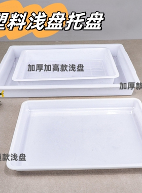 长方形塑料托盘白色餐盘收纳盘幼儿园积木盘展示盘冷冻浅盘接水盘