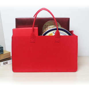 节日礼品篮水果篮毛毡料加厚其他收纳篮子中秋送礼物篮子手提包装