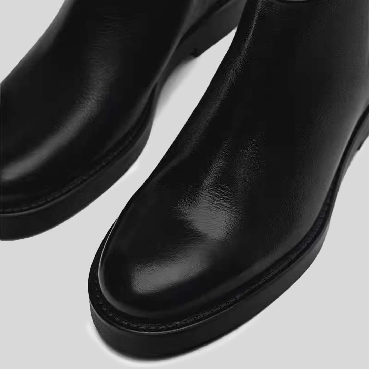 犀利哥MD黑色粗跟时尚切尔西