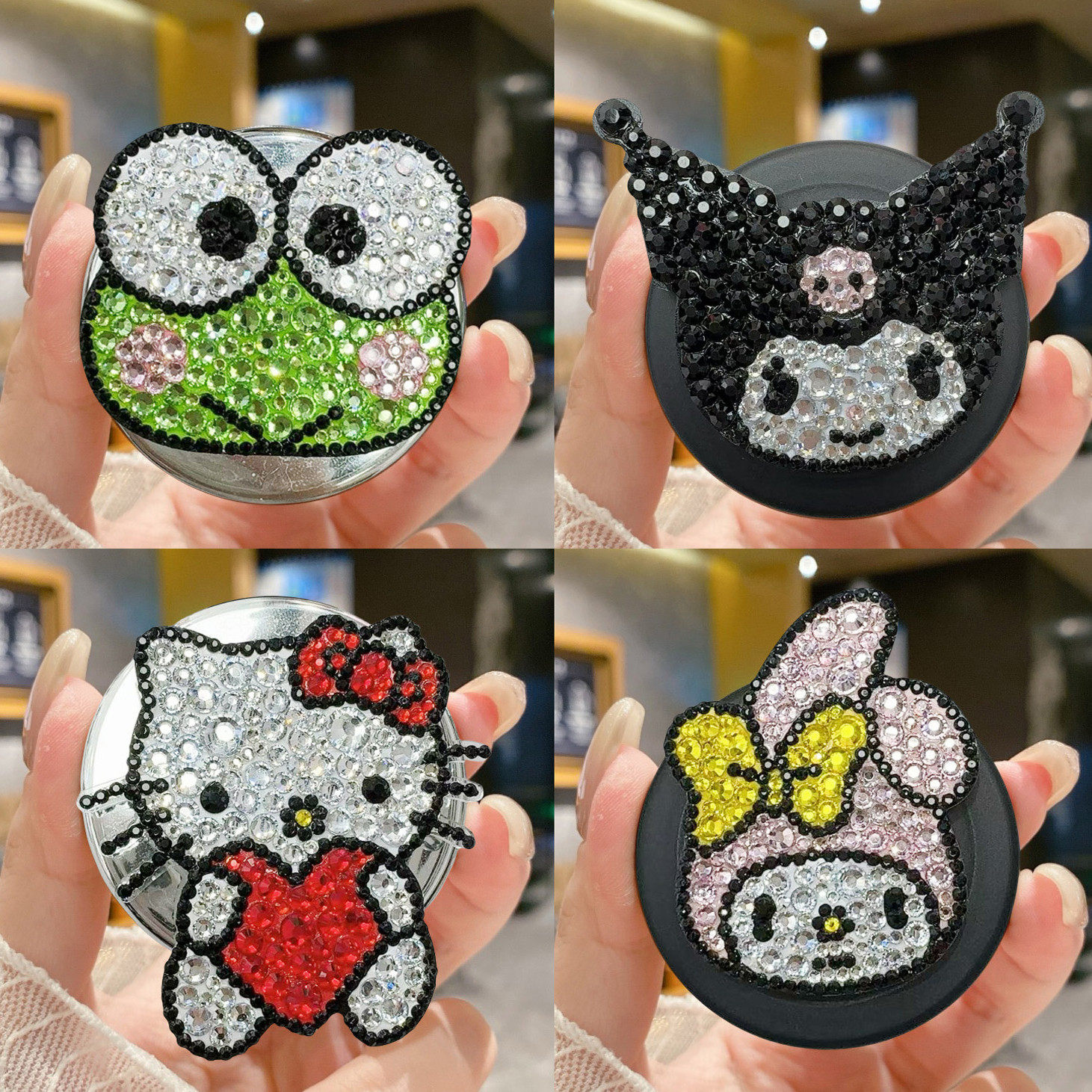 泡泡骚通用-手机气囊支架啪嗒磁吸支架可伸缩适配popsockets满钻