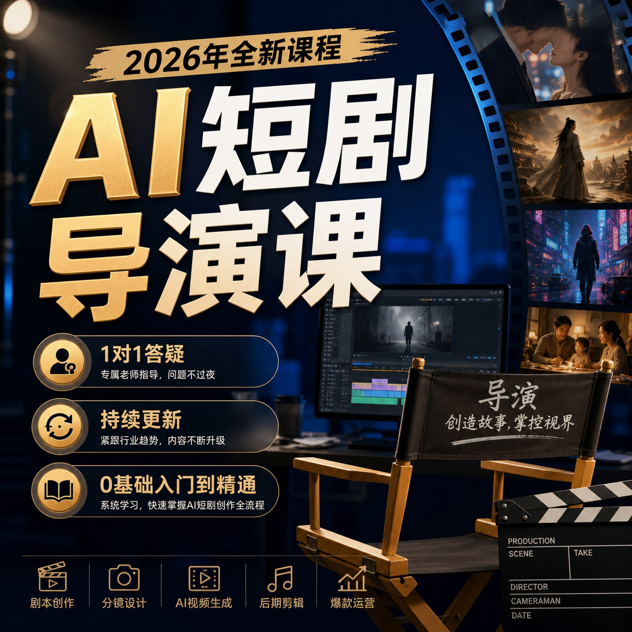 AI漫剧制作教程2026新版导演课AI短剧制作从入门到精通零基础生成图片
