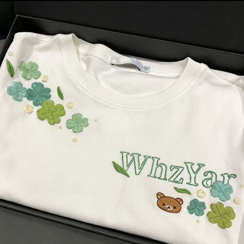 四叶草领花刺绣花样纸贴手工diy带图水溶贴破补洞立体花材料包