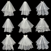 头纱领证求婚登记拍照道具新娘主婚纱头饰夜市摆摊儿童公主风发饰