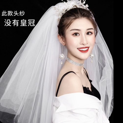 头纱女新娘韩式头饰森系拍照道具