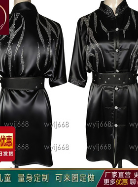 新款亮钻长拳服镂空丝绒武术服专业比赛表演服彩服竞赛服男女款