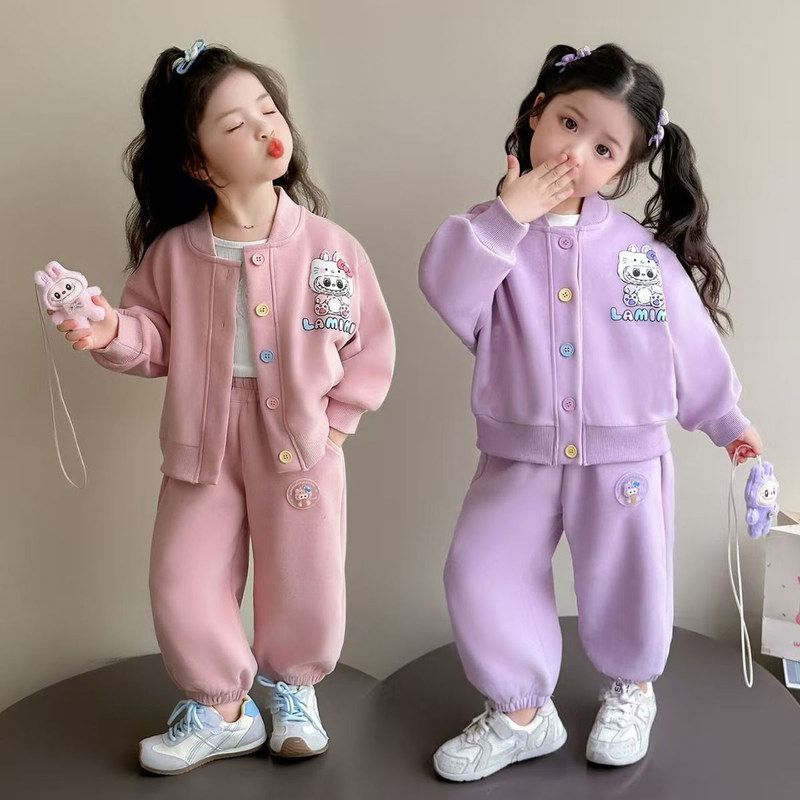 女童秋季棒球服套装2026新款儿童秋装女孩洋气时髦休闲秋款两件套