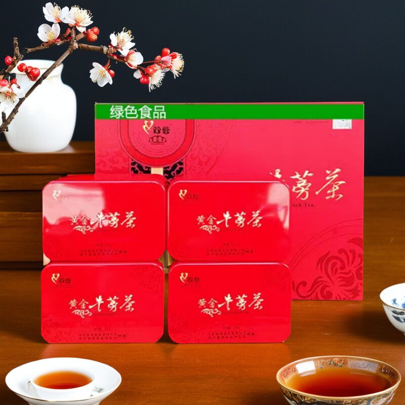 双营黄金牛蒡茶礼盒绿色食品山东临沂特产送老人礼物牛旁茶红色