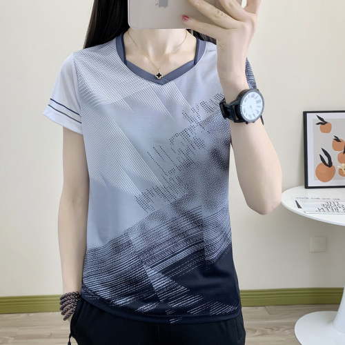 速干T恤女打羽毛球服运动短袖男