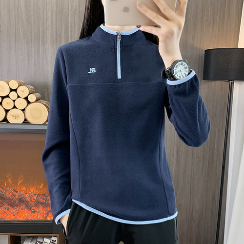 摇粒绒抓绒衣女套头卫衣打底衫