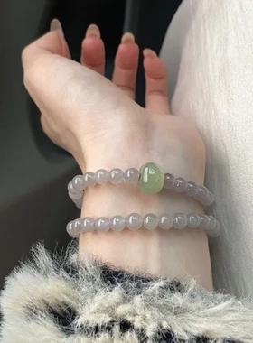 新中式钰手链和田仿国潮民族风女时尚气质复古百搭ins双层手串碧