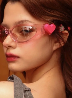 25新款韩版ins时尚爱心太阳镜网红个性y2k千禧风果冻软糖百搭墨镜