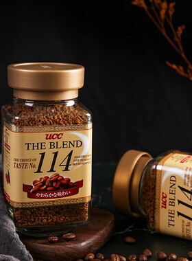 UCC悠诗诗117冻干速溶咖啡粉90g 无蔗糖美式冻干黑咖啡健身提神