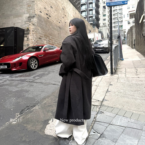 美式宽松显瘦复古长款大衣女秋冬