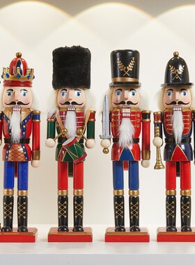 欧式胡桃夹子摆件创意木头士兵玩偶客厅儿童房间书柜子家居装饰品