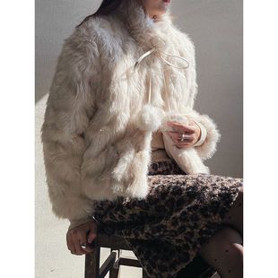 新款 外套女冬季 歌铭毛球系带短款 白鸭绒羽绒服N0020D 暖绒物语