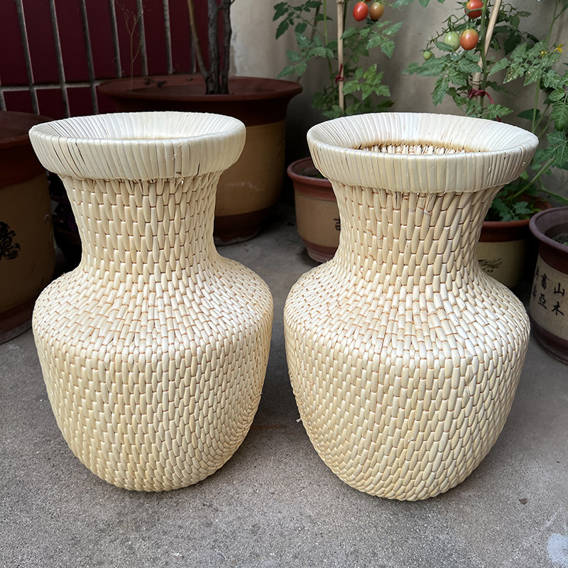 柳编升斗传统手工艺量米容器结婚嫁娶剪头影视道具收纳筐篮花瓶