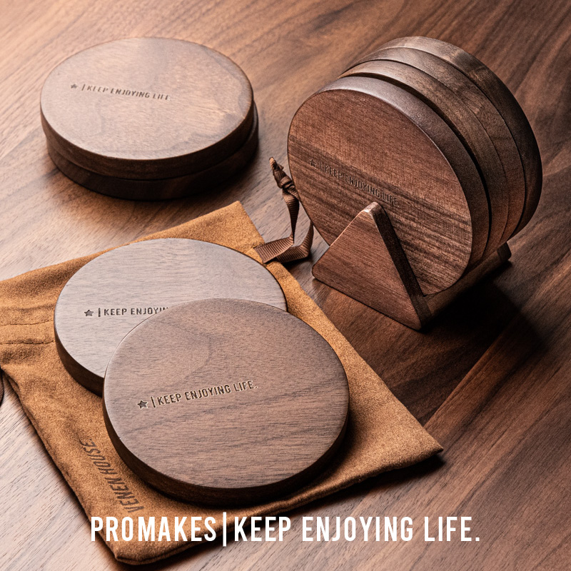 摩天轮收纳·北美黑胡桃木杯垫