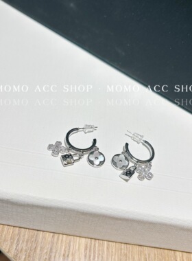 011新款老花气质微镶吊坠耳钉