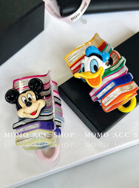131爆款彩色亚克力米奇唐老鸭抓夹