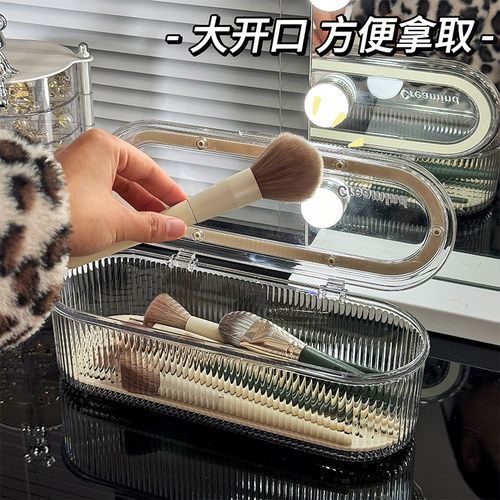 化妆刷粉扑美妆蛋收纳盒桌面防尘