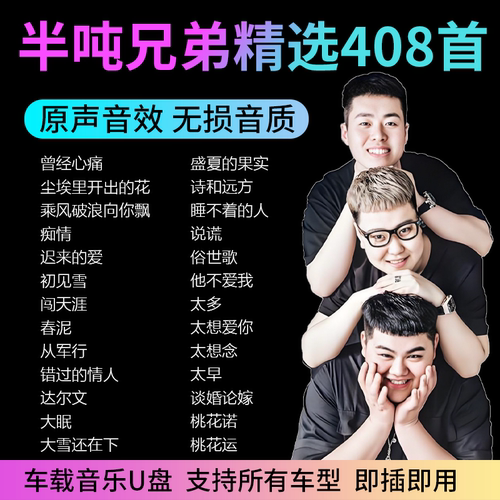 半吨兄弟烟嗓翻唱无损车载U盘