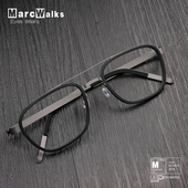 孙红雷同款 9708 纯钛超轻双梁复古近视眼镜框架男潮林德无螺丝同款