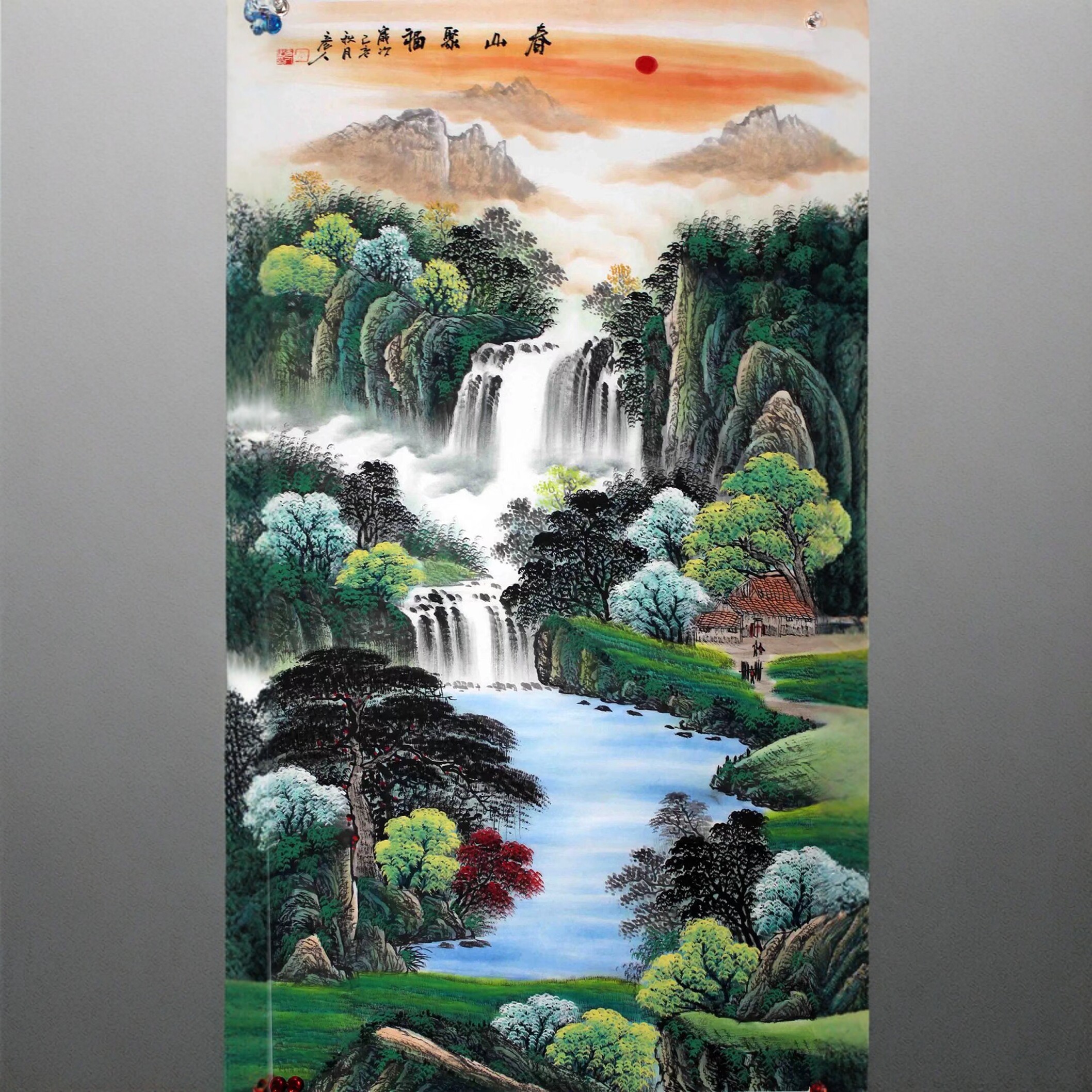 四尺手绘国画山水画真迹原稿聚宝国画