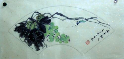 手绘国画作品葡萄硕果累累挂画真迹字画客厅房间卧室电表箱装饰画